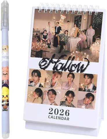 QOCUILC 1 Stück SKZ 2026 Tischkalender 'STAY' 13 * 23cm Desktop-Kalender Fotokalender Kalender Inklusive K-Pop-Stift (B)