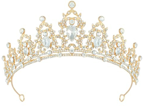 Krone Damen Hochzeit Diadem Crown Prinzessinnen Krone Geburtstag Tiara Prinzessin Kristall Strass Stirnband Mädchen Abschlussball Party Halloween Festzug Hochzeitsfeier