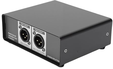Generic Active DI Box Convertidor de Señal Profesional con Eliminación de Ruido para Instrumentos Stage Studio - Caja Directa de 2 Canales para Controlador de DJ de Guitarra
