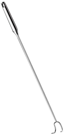 Luxshiny Gancho Ergonómico para Carne de Acero Inoxidable 50 Cm, Gancho Resistente para Barbacoa y Asar, Accesorio Profesional para Cerdo en Parrilla y Cocina al Aire Libre