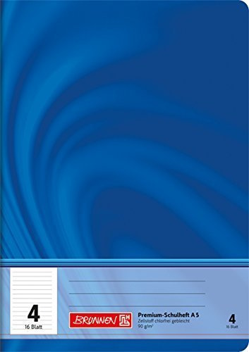 Brunnen Schulheft 16 Blatt - YOUNG VIVENDI - Lineatur 4 / Nr. 4 - liniert - ohne Rand - Untergrund weiß (Lineatur 4 - A4 - 25 Stück)