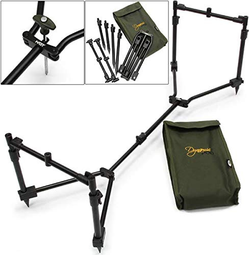 NGT DYNAMIC Pod Verstellbare Angelrute mit 3 Ruten, Aluminium, Grau, Surface Mount, Angelrutehalter, Fischereiausrüstung, Karpfenangeln