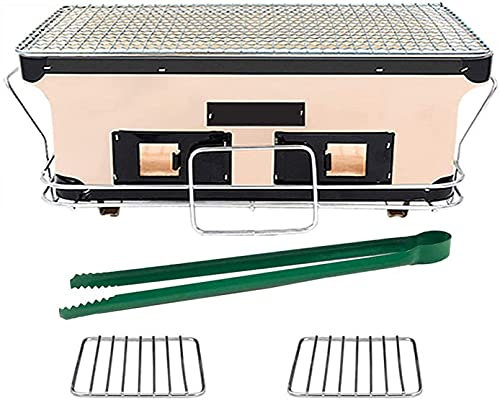 Kohle-Tabelle Gril, Japanisches BBQ-Grillgrill-Rack, 3-5 Personen Keramik Rauchlosen tragbarer Campinggrill für Holzkohle