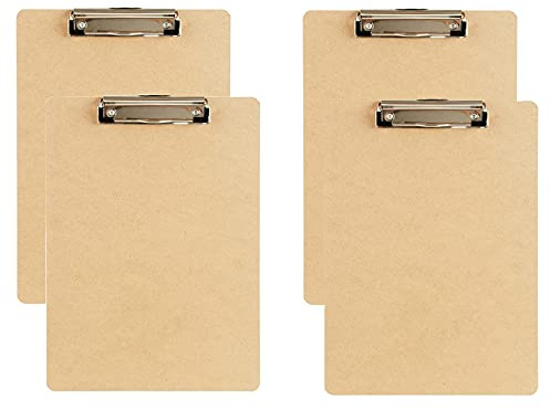 A4/A5/B5/B6 Holz-Klemmbrett mit niedrigem Profil-Clip, Klemmbrett mit Haken zum Aufhängen, Zeichnen, Schreibtafel für Studenten, Büro, Krankenhaus, Restaurant