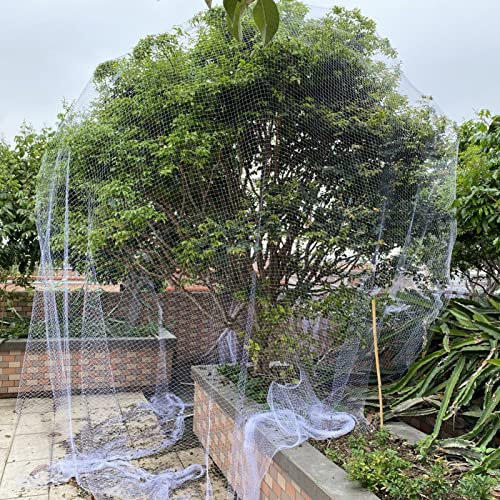 LFFH Filet Anti-Oiseaux, Treillis De Jardin pour Plantes Protège Les Vignes, Arbres Fruitiers, Légumes, Filets De Protection Extra-Forts pour La Cour,Blanc,10x10m