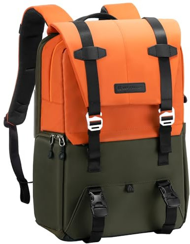 K&F CONCEPT Kamerarucksack 20L, Große Camera Backpack 15,6 Zoll Laptopfach, Spritzwassergeschutzt Fotorucksack mit Regenschutz, Kameratasche Groß für DSLR SLR