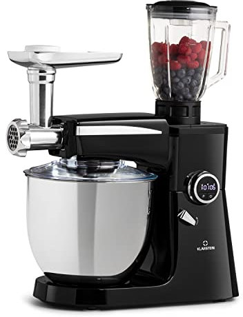 Klarstein Küchenmaschine, Universalküchenmaschinen, 3-in-1 Küchenmaschinen, Rührgeräte & Mixer, Teigmaschine mit Fleischwolf, Küchenmaschine, Teigmaschine Knetmaschine 10L Schüssel, 2000W