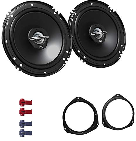JVC CS-J620X Auto Lautsprecher 16,5 cm mit Einbauset passend für Opel Corsa D ab 2006 Türen vorne 600 W 165mm 2 Wege Koax