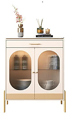 PEVSCO Cave à vin Armoire à vin, Armoire à vin de simplicité Moderne avec Rangement, Stockage de vin Organisateur Cuisine Meubles de Salon Caves à vin de Maison (Color : White)