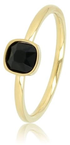 My Bendel Stylischer Ringe Für Damen | Glasstein in Schwarz, Grün, Blau, Dunkelpink, Quarz Bleibt in Silber & Gold | Schön Und Verfärbt Nicht | Mit Luxuriöser Schmuck Geschenkverpackung