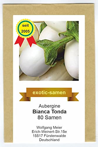 Aubergine - Bianca Tonda - weiß - rund - italienisch - mittelfrüh - samenfeste Sorte - 80 Samen