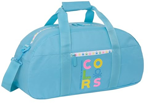 BENETTON SPRING - Bolsa de Deporte, Mochila, Ideal para Niños de Diferentes Edades, Cómoda y Versátil, Calidad y Resistencia, 50x26x20 cm, Color Celeste