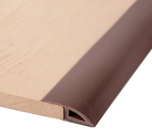 Übergangsprofil Glatter Übergangsstreifen PVC-Bodens, Zuschneidbarer Trennstreifen für Garage/Fitnessstudio zu Hause, Selbstklebende Teppichverkleidung/Schwellenrampe, 1m - 10m (Color : Brown, Siz