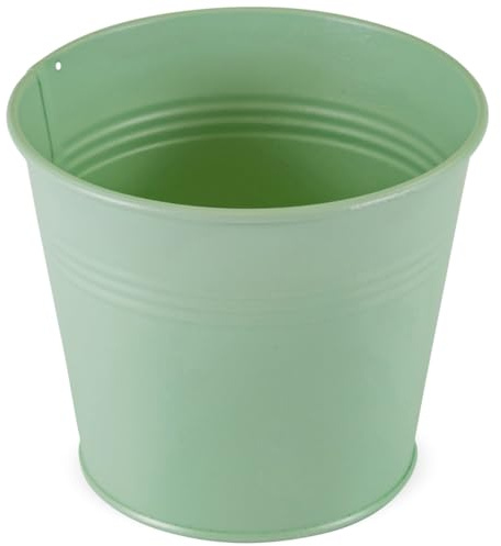 matches21 HOME & HOBBY Pot de fleurs en métal rose - 24 cm x 21 cm - Cache-pot à orchidées, pot à plantes, pot pour bonsaï et accessoires de plantes - Cache-pot pour balcon et rebord de fenêtre -
