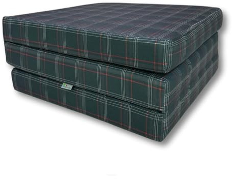 FORTISLINE Materasso pieghevole 180 x 65 x 7 cm, 3 pezzi, H2, materasso per ospiti e viaggi con rivestimento lavabile, Oeko-TEX, prodotto nell'UE, per ospiti e campeggio