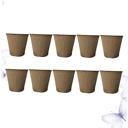 SUPVOX Macetas Biodegradables de Pulpa para Plántulas de 8x8 Cm, 10 Unidades, Seguras y Aptas para Plantación Directa en Jardines y Hogares Campestres