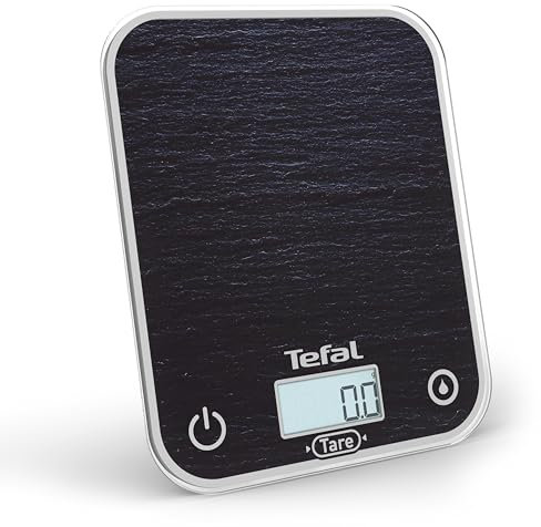 Tefal Optiss BC50D2V0 Balance de Cuisine Électronique Ecran Lumineux Résistant aux Rayures Capacité 5 kg Gris Ardoise