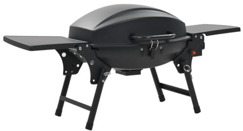Casa Giardino, Barbecue a Gas Portatile Grill con Zona di Cottura Nero