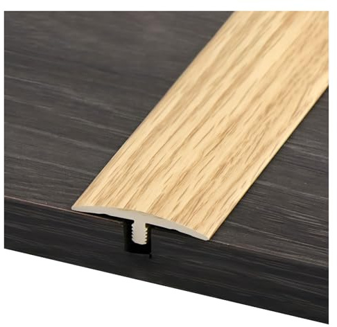Selbstklebend PVC-Boden Übergang Streifen, 4 Cm Breite Flache Boden Trennleiste, Boden Spaltabdeckung Leisten Mit Holzmaserungsdesign, Für Holz/Laminat/Vinyl(Beige)