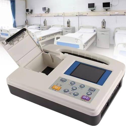 12-Lead 3-Channel Color LCD Digital Machine,Portable ECG Machine,ECG EKG Patient Monitor,Electrocardiograph Heart Monitor, with Printing Paper,for Intensive Care and Home use