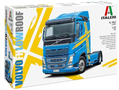 Italeri 3967 1:24 Volvo FH Low Roof - Bausatz, Standmodellbau, Basteln, Hobby, Kleben, Plastikbausatz, detailgetreu, Mehrfarbig