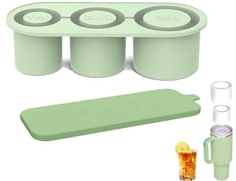 Moldes de Hielo Cilíndricos Huecos, Molde de Hielo para 40 Oz, Molde 3 Compartimentos, Silicona Vaso Hielo, Adecuado para Vasos de 20-40 Oz, Se Puede Utilizar Para Whisky, Bebidas