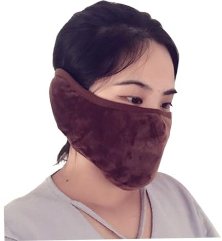 WRITWAA 2-in-1 Winter Ohrenschützer Mit Unisex Atmungsaktives Baumwollmaterial Winddicht Rutschfest Für Outdoor Sport Wie Skifahren Und Radfahren Warme Gesichtsmaske Kaffee