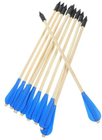 ifundom 10stücke Teiliges Wurfspiel Pfeile Aus Holz Mit Weichen Gummispitzen Sichere Outdoor-Spielzeug Dosenwurfspiel Pfeilspiel Junge Mädchen Party Zubehör Blaue Federn