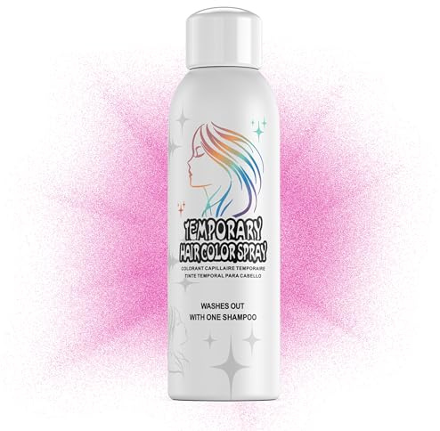 Amzsudy Temporary Hair Color Spray für Männer Frauen, Instant Coloring Farbstoff Alternative, nicht klebrige & sanfte Formel, waschbar, Halloween, Cosplay, Party, Kostüm Make-up (Pink, 150ml)