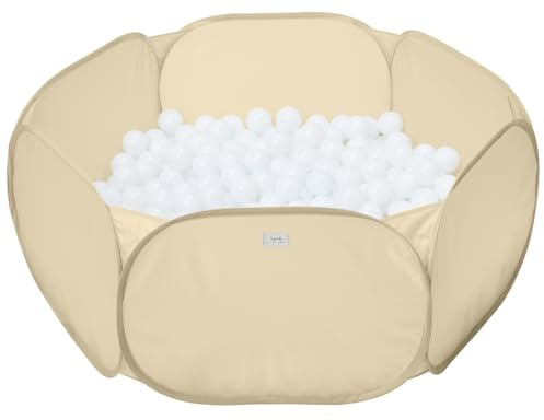 3 Sprouts Kids Pop-Up Ball Pit, Balls Not Included, Beige