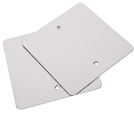 TEHAUX Cache-prises En Acier Inoxydable 120mm Lot De 2 Plaques De Recouvrement Murales Vierges Ignifuges Pour Boîtes Électriques Utilisation Plafond Et Caisson Ventilateur