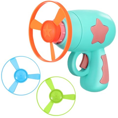 Angoily 1 juego de lanzador de platillo de disco volador para gatos, juguete interactivo de entrenamiento para gatos y perros, multicolor