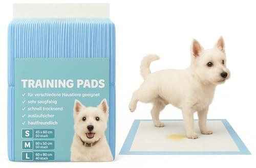 HappyPaw Hunde Trainingspad für Welpen Unterlage | 60x90 cm 20 Stück | Auslaufsichere Trainingsmatte mit schnell trocknender Oberfläche. Saugstark für Welpenerziehung und Stubenreinheit