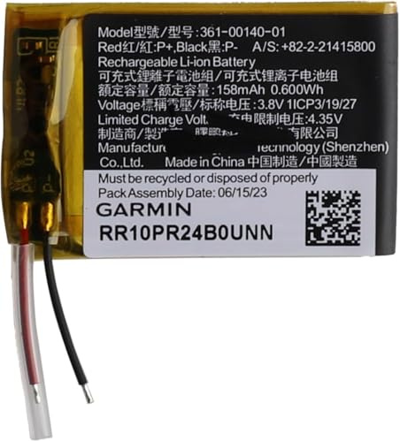 SwarKing Rechargeable 0-Cycle Ersatz Akku 361-00140-01 (158mAh) Kompatibel mit Gar-min Forerunner 55/GPS Running Watch Smartwatch