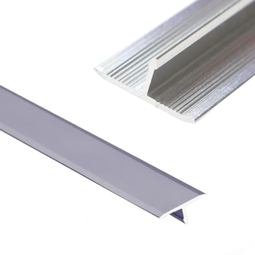 Tira de transición de suelo de aluminio, barra de transición de puerta/baldosa/alfombra a baldosa, barra de transición de suelo en forma de T de aluminio en forma de T de color negro y dorado (Grijs