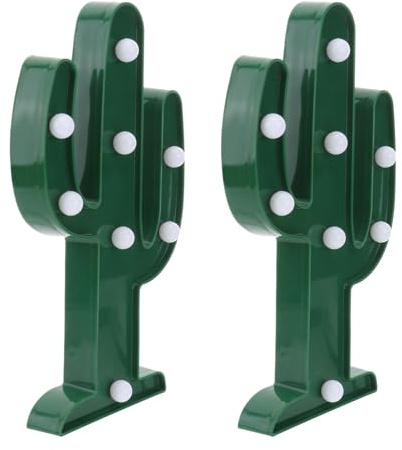 DIYEAH 2pezzi Lampada Notturna LED Stile Cactus Luce Calda Decorativa per Festa Casa Ufficio Inclusi Alimentata Batterie Aaa Non Incluse
