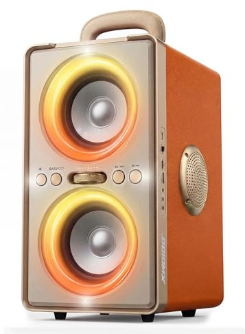 ODIOMX 240W Musikbox Bluetooth Groß, kraftvoller, lauter Klang mit tiefen Bässen, 20H Akku,TWS-Funktion, Party Bluetooth Lautsprecher für Outdoor, Partys, Strand, Garten und Zuhause (Orange)