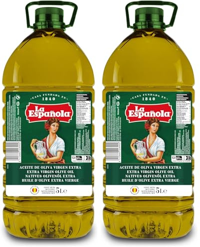 LA ESPAÑOLA Aceite de Oliva Virgen Extra Selección Mediterránea, Garrafa 5L, AOVE de Sabor Equilibrado Ideal para Cocinar y en Crudo (Paquete de 2)