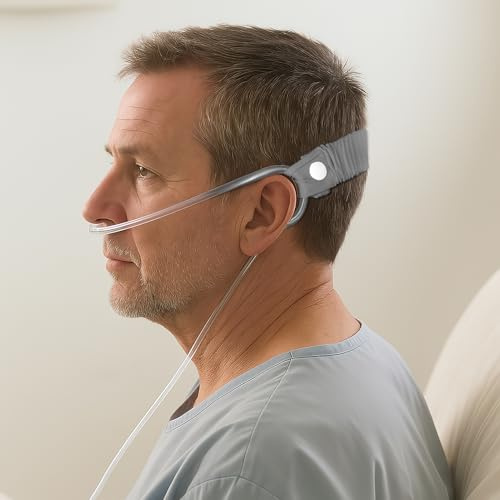Nasenkanülen-Band Ohren-Schoner, Ohrenschutz für Sauerstoffschläuche, Kanülen-Headband-Riemen, Sicherer Sitz zur Vermeidung von Ohrenschmerzen (Grau)