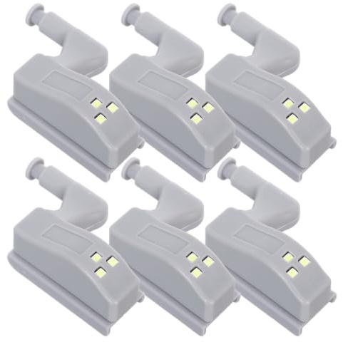 ABOOFAN 6 Pièces Lumières LED à Charnière pour Placard Éclairage de Charnières pour Meubles Plastique Amorties 1 Pile 23a Non Incluse la Cuisine et Maison