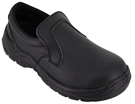 Hurry Jump Chaussure de Cuisine Noire - Chaussure de Travail Alimentaire Noire avec Coque de Protection ISO20346 Pointure 45