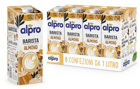 ALPRO BARISTA PROFESSIONAL, Bevanda alla MANDORLA, Naturalmente Senza Lattosio, per Deliziose Creazioni da Bar 100% vegetale - 8 confezioni x 1 Litro