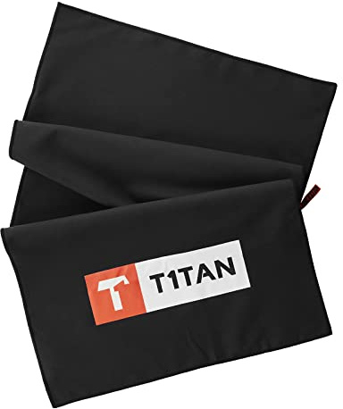 T1TAN Glove Towel - Microfaser Torwarthandtuch mit Mesh Beutel und Clip zum ins Tor hängen - schwarz 40x80 cm