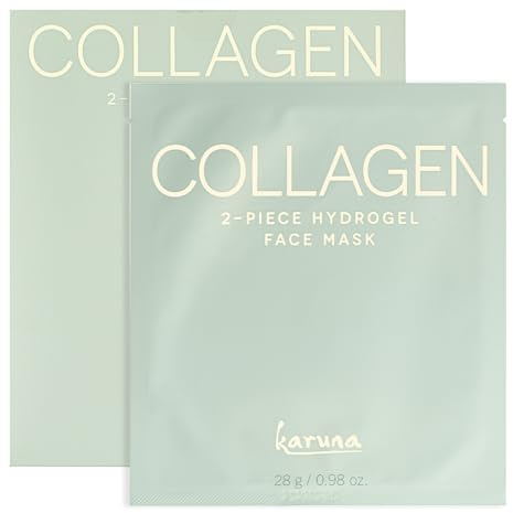 Karuna Skin - COLLAGEN Face Mask Sheets, Hydrogel 2-Piece Facial Mask, Age-Defying, Hydrating, Rejuvenating & Moisturizing Skin Care Essential That Targets Fine Lines & Wrinkles, 1 Pack