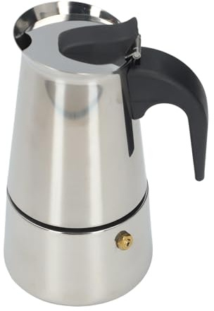Espressokocher Induktion, Kaffeekocher Edelstahl Mokkakanne Espresso-Kaffeemaschine Camping Kaffeekocher Geeignet für Alle Herdarten 450ml Espresso Maker(200ml)