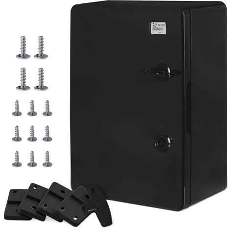 Carcasa para armario de pared, IP65, carcasa industrial, carcasa vacía, plástico ABS, placa de montaje, cierre BOXEXPERT Serie Fleet, diferentes tamaños, negro (350 x 250 x 150 mm)