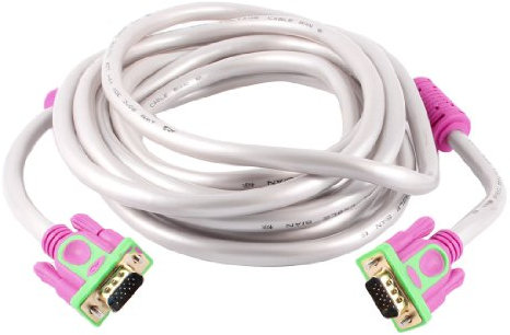 Ruilogod 5m 16.4ft 15pin VGA Male a Cable Male Pearl White para Monitor PC TV