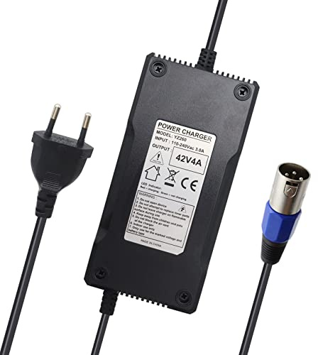 xiixtoo Netzteil Ladegerät Ladekabel 42V 4A 3pin XLR für 36V Elektro Fahrrad Roller ersetzt 1202L3