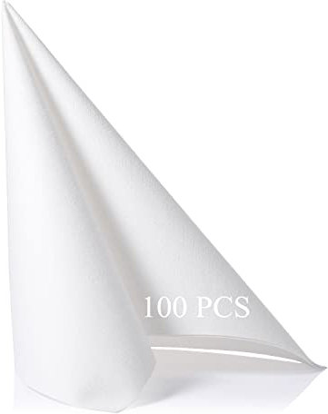 LEKOCH 100 pcs Papel Desechable Servilletas Blanco de Preminum Servilletas Papel Efecto Tela para Bodas, Navidad, Restaurante Fiaests 40x 40 cm
