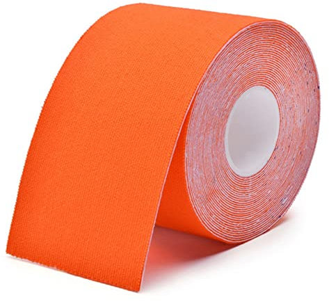 LTLCLZ 5M Kinesiologie Tape Muskelverband Sport Baumwolle Elastisches Klebeband Dehnungsverletzungen Kniemuskel Schmerzlinderung Aufkleber,Orange,High 10CM